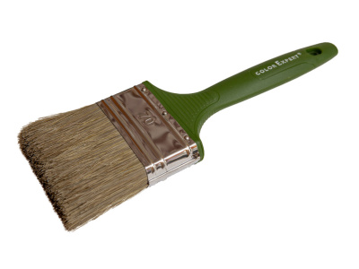 Кисть флейцевая 70мм/16мм смешанная щетина, лакированная пластиковая ручка Колор Эксперт