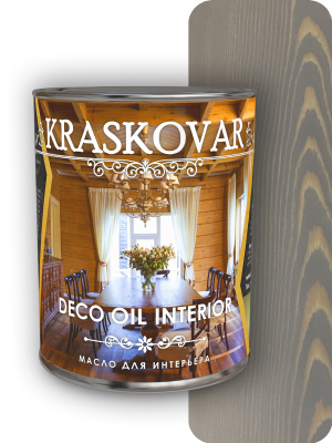 Масло для интерьера Kraskovar Deco Oil Interior серое небо 0,75л