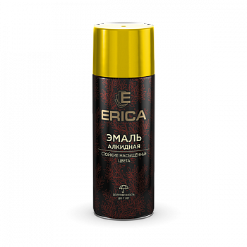 Аэрозольная эмаль алкидная Erica желтая 520мл