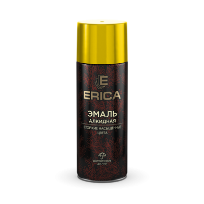 Аэрозольная эмаль алкидная Erica желтая 520мл