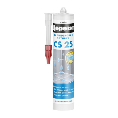 Герметик-затирка санитарный силиконовый Церезит CS 25 №07 серый 280мл