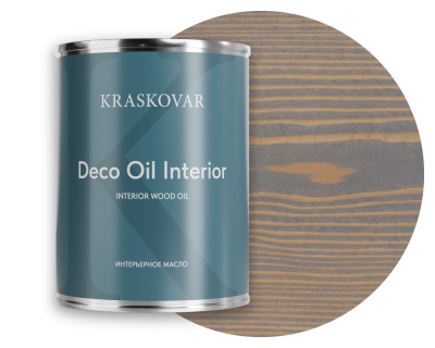 Масло для интерьера Kraskovar Deco Oil Interior серое небо 0,75л