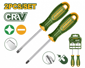 Набор отверток 2шт (SL6.5/PH2*100мм) CR-V JADEVER