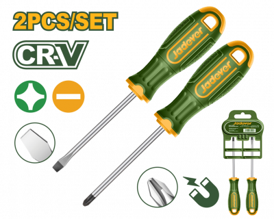Набор отверток 2шт (SL6.5/PH2*100мм) CR-V JADEVER