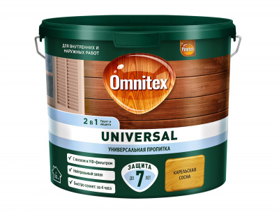 Пропитка для дерева Omnitex UNIVERSAL 2 в 1 Карельская сосна 2,5л