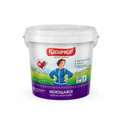 Краска КАЗАЧКА ВД-АК моющаяся (W4)1,4кг
