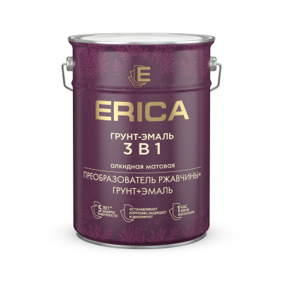 Грунт-эмаль 3 в 1 Erica черная 5,5кг