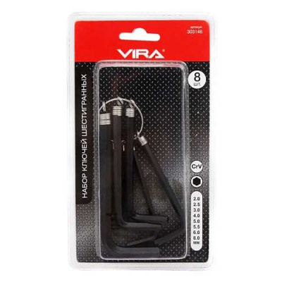 Набор шестигранных ключей CrV 8 предметов VIRA