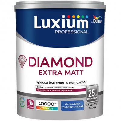 Краска Luxium Prof Diamond Extra Matt глубокоматовая база BW 4,5л