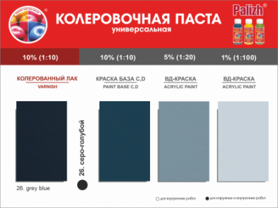 №26 Колер Palizh STANDART универсальный 0,1л серо-голубой
