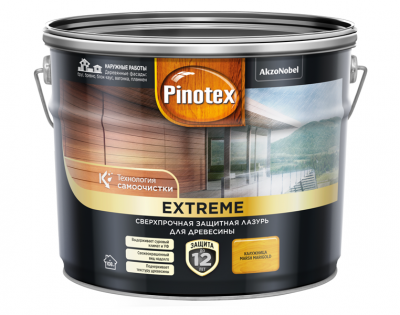 Лазурь PINOTEX-EXTREME для дерева калужница 9л