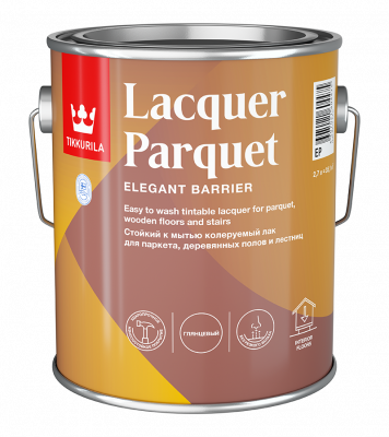Лак паркетный TIKKIVALA LACQUER PARQUET алкидно-уретановый база EP глянцевый 2,7 л