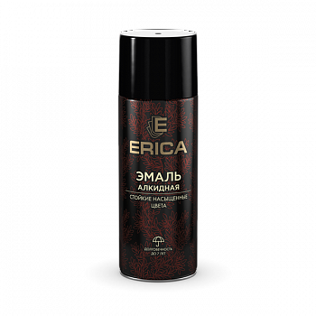 Аэрозольная эмаль алкидная Erica черная глянцевая 520мл