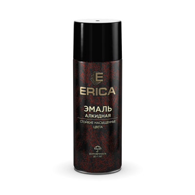 Аэрозольная эмаль алкидная Erica черная глянцевая 520мл