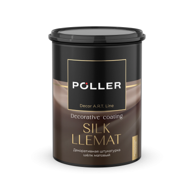 Штукатурка декоративная шелк матовый SILK LLEMAT Poller A.R.T. серебристо-белая 0,8л