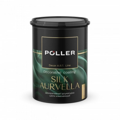 Штукатурка декоративная шелк изысканный SILK AURVELLA Poller A.R.T. белая жемчужная 0,8л