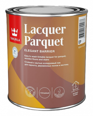 Лак паркетный TIKKIVALA LACQUER PARQUET алкидно-уретановый база EP глянцевый 0,9 л