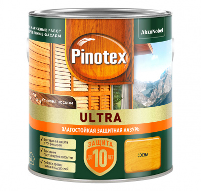 Лазурь влагостойкая PINOTEX-ULTRA сосна 2,5л