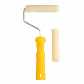 Валик 10см в сборе+ролик велюр, d6мм (4/100/15мм) KORVUS