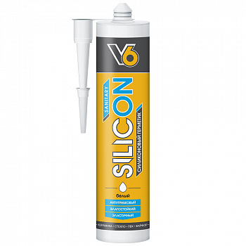 Герметик силиконовый санитарный V6 белый 260мл