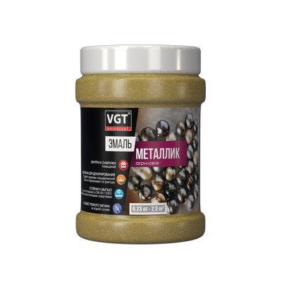 Эмаль акриловая ВД-АК-1179 VGT универсальная "МЕТАЛЛИК" золото 0,23кг (неморозостойкая)