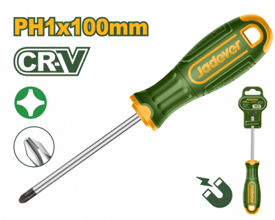 Отвертка крестовая PH1 100мм Cr-V JADEVER