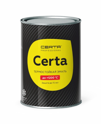 Эмаль термостойкая CERTA Professional белая матовая 0,8кг до 700градусов С