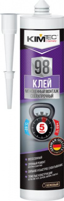 Клей KIM TEC 98 мгновенный монтаж сверхпрочный, бежевый 280мл