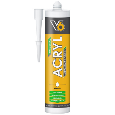 Герметик силиконовый универсальный V6 белый 260мл