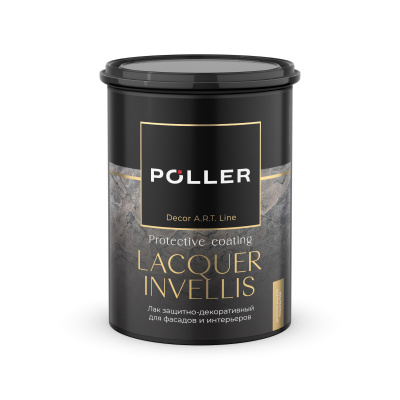 Лак защитно-декоративный для фасадов и интерьеров LACQUER INVELLI Poller A.R.T. матовый 0,8л