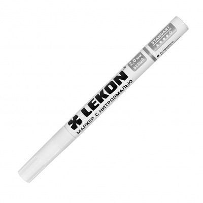 Маркер LEKON Standart с нитроэмалью 2 мм цвет белый