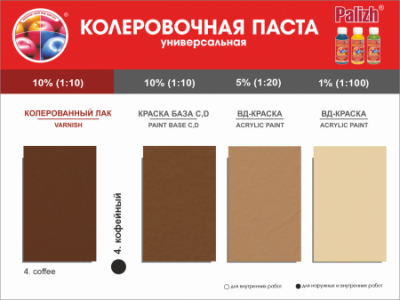 №04 Колер Palizh STANDART универсальный 0,1л (145 г ) кофейный