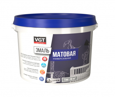 Эмаль акриловая ВД-АК-1179 VGT матовая черная RAL9005 2,5кг