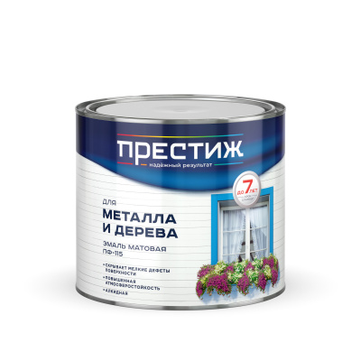 Эмаль ПФ-115 ПРЕСТИЖ белая матовая ГОСТ 1,9кг