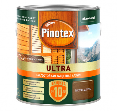 Лазурь влагостойкая PINOTEX-ULTRA тик 2,5л