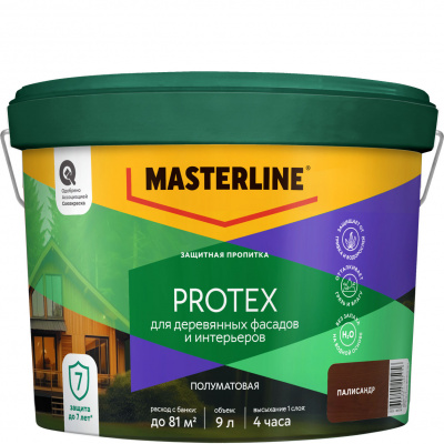 Пропитка защитная Masterline Protex палисандр 9л