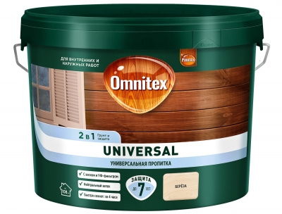 Пропитка для дерева Omnitex UNIVERSAL 2 в 1 Береза 9л
