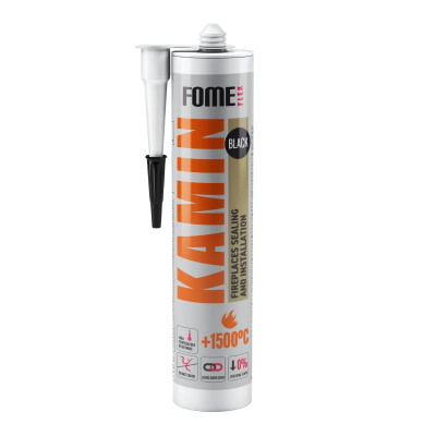 Герметик жаростойкий Kamin Fome Flex (+1500С) черный 300мл (Тегра)