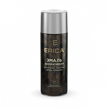 Аэрозольная эмаль декоративная Erica серебристый металлик 520мл