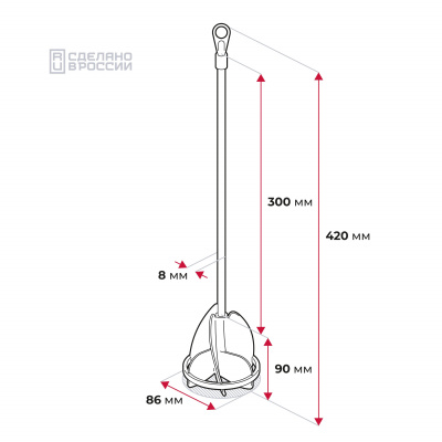 Насадка-миксер пластиковый d8мм, 86мм, стержень из оцинкованной стали Эксперт АКОР